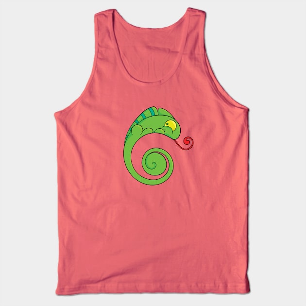 Cute chameleon Tank Top by spilu